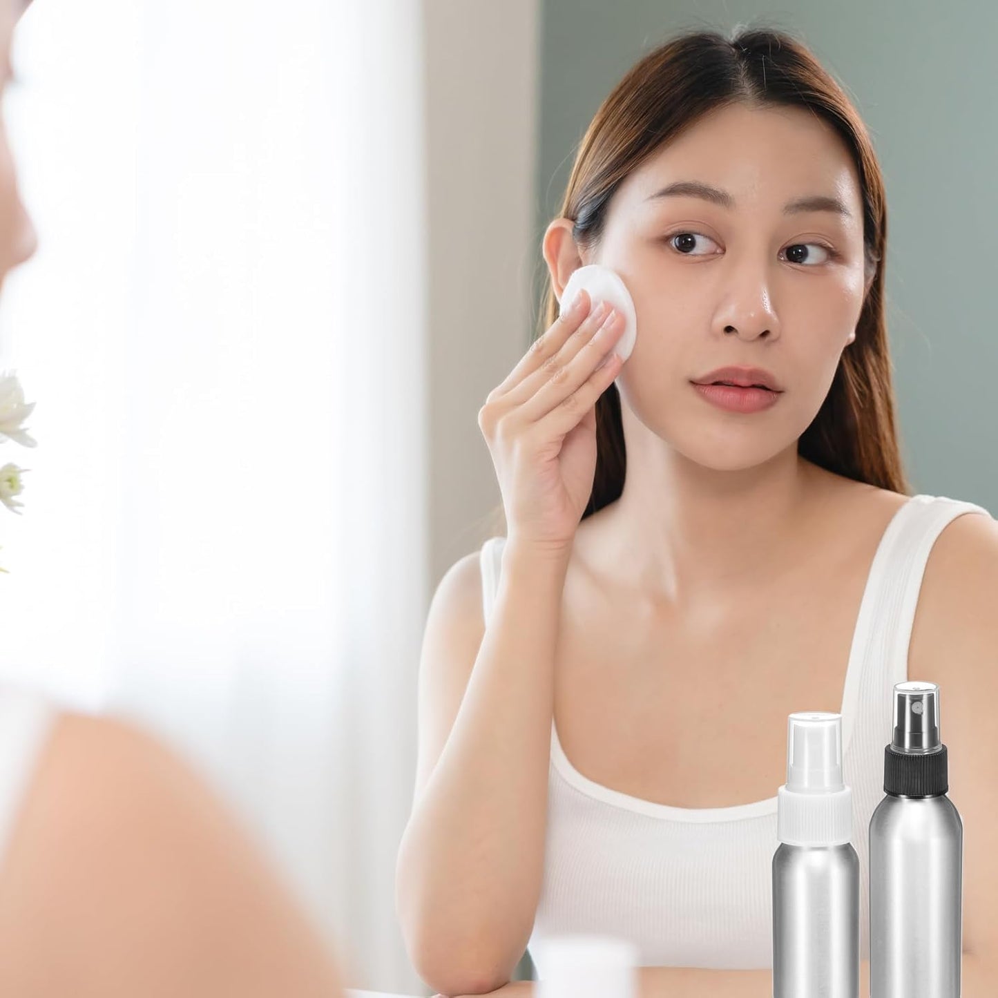 HARFINGTON 3pcs Aluminum Fine Mist Spray Bottles 500ml/16oz Metal Small Liquid Alcohol Refillable Travel Container with Black Plastic Nozzle Cap for Perfume Skincare Cosmetic Storage Bottle