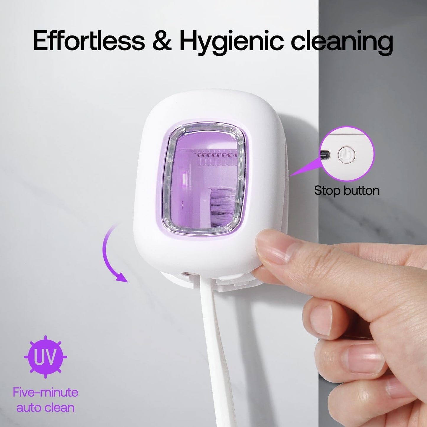 UV Toothbrush Covers Case and Holder,Dual UVC Light(2X Stronger), Clear Window,Toothbrush Cleaner Portable Brush Cover and Travel Case Fits Most Electric and Manual Toothbrushes