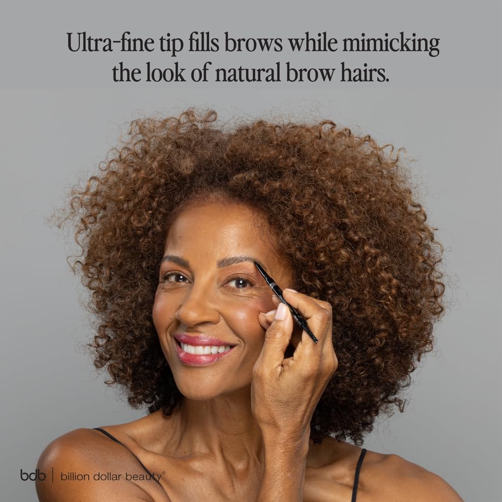 bdb Brows on Point Micro Brow Pencil - Precision Tip & Spoolie, Waterproof, Define Shape & Fill Brows, Black Raven, 3-Pack