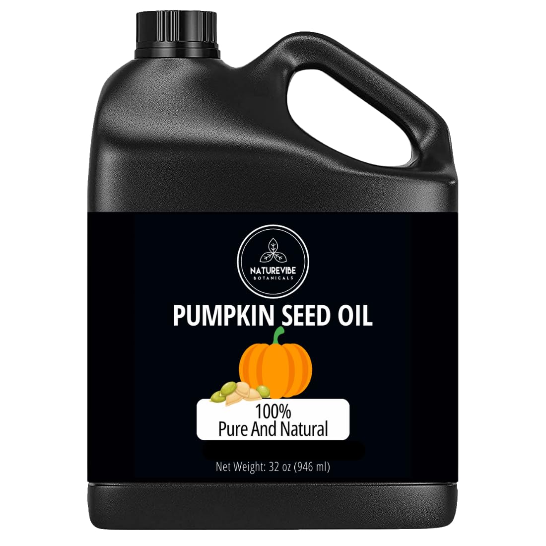 Naturevibe Botanicals Pumpkin Seed Oil 32 Ounces | 100% Pure and Natural | Great for Skin Care and Hair Care