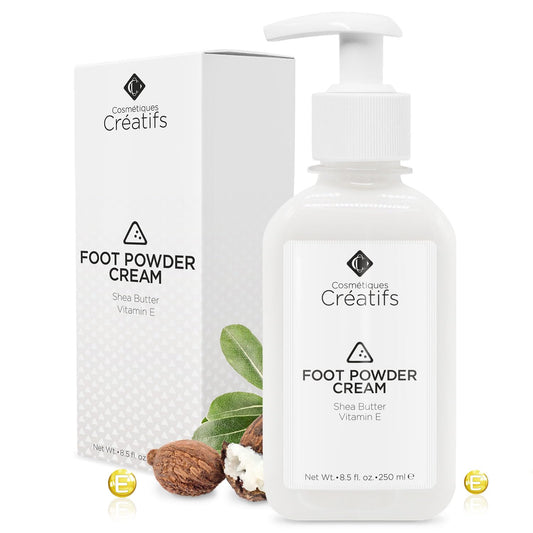 Foot Powder Cream for Dry Cracked Heels, Odor Control, and Intense Skin Hydration, 8.5 fl. oz., with Shea Butter and Vitamin E