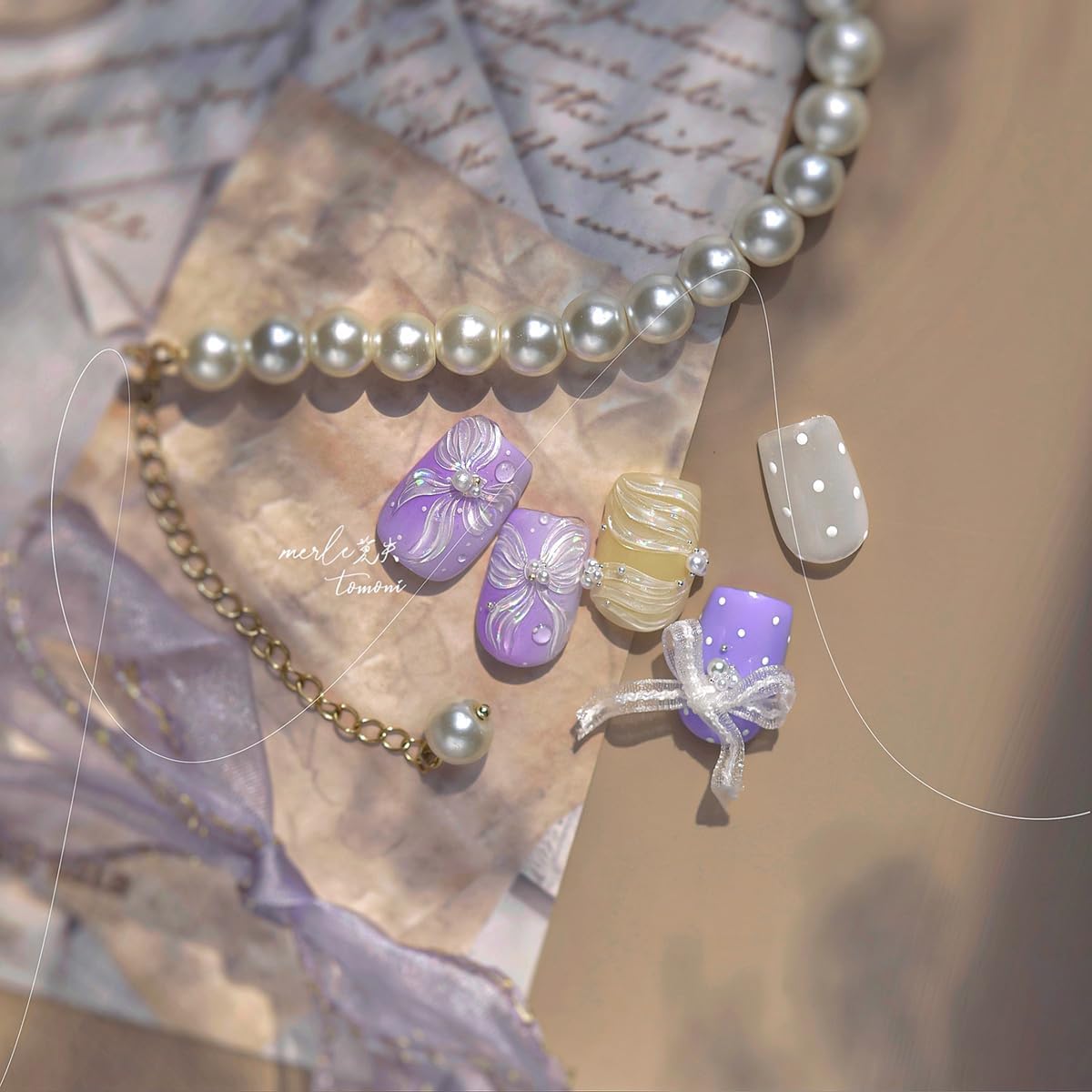 Bow Nail Art Stickers Decals Jelly Nail Art Stickers Silk Nails Art Decals with Design 5D Embossed Self Adhesive White Nails Sticker for Women Girls Kid Manicure Supply DIY Charms Decoration