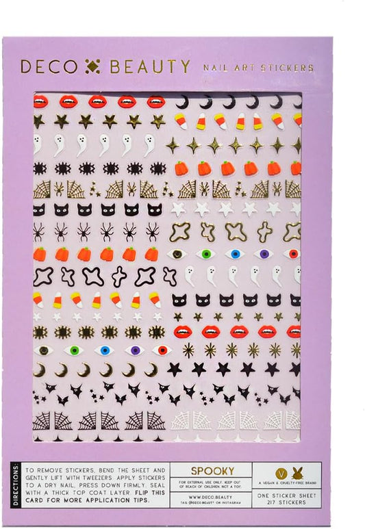 Spooky Nail Stickers - Lightweight & Easy-to-Apply Nail Art with Cute & Trendy Designs - Durable & Long-Lasting Nail Stickers for Women, Ideal for DIY Manicures