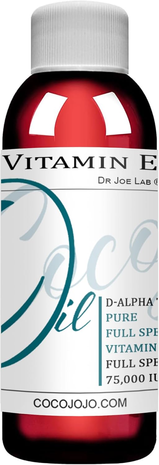 cocojojo Organic Liquid Vitamin E Oil for Skin, Hair, Face, Body Oil, 100% Pure Natural Cold Pressed Unrefined, Moisturizes & Nourishes, Non GMO - 2 Oz