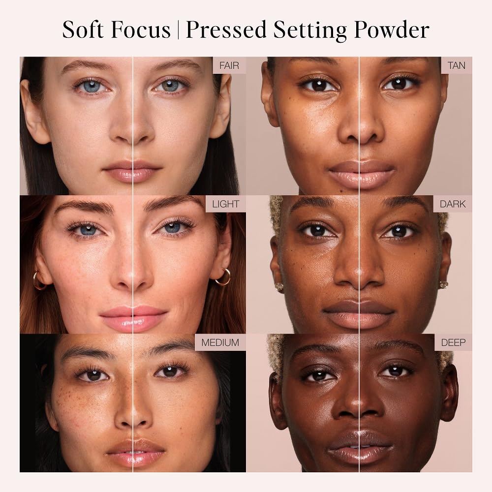 Jouer Soft Focus Hydrate & Setting Powder - Pressed Powder with Matte Finish - Blurring Powder for Fine Lines and Pores - Set Face Makeup Foundation or Concealer - Medium