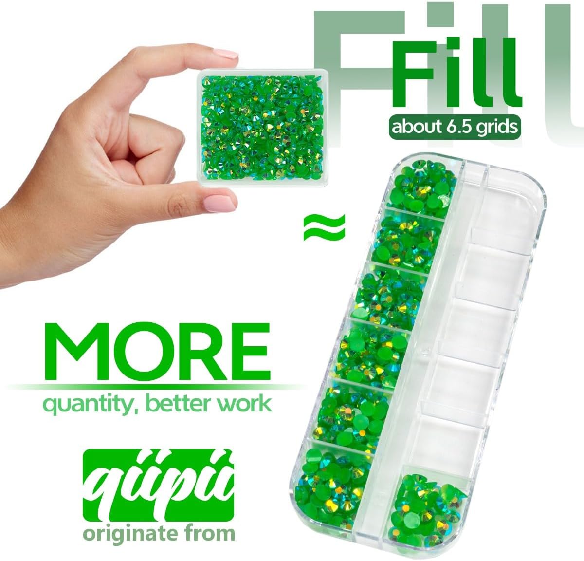 Green AB Resin Rhinestones w B7000 Jewelry Glue for Bedazzling Crafting 3mm 4mm 5mm 6mm Flatback Jelly Stones Bulk SS10 SS16 SS20 SS30 Diamonds Gems Charms for Nails Face Makeup Tumblers Crafts