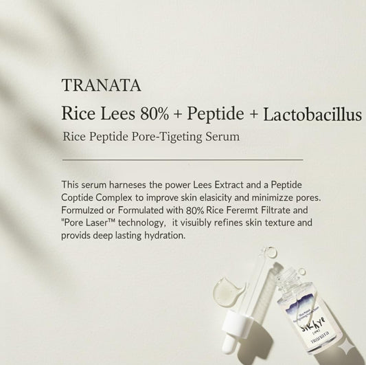 [TRANATA] Rice Punch Peptide Capsule Serum Pore tightening – Korean rice skincare with 80% Rice peptide for Glass Skin Glow Pore tightening Hydration peptide Rice& Lactobacillus for Face