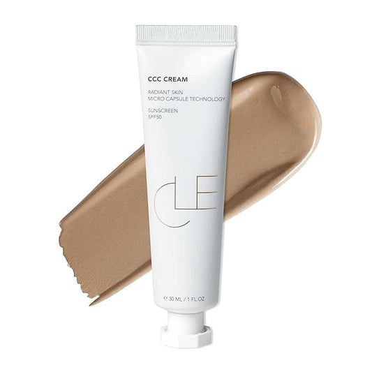 CLE Cosmetics CCC Cream (Warm Medium Light 203 / SPF 50) - Color Correcting CC Cream with Sunscreen - Lightweight, Hydrating, Light to Medium Coverage Foundation - BB & CC Hybrid - 1 fl oz