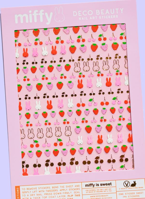 Miffy is Sweet Nail Stickers - Lightweight & Easy-to-Apply Nail Art with Trendy Designs - Durable & Long-Lasting Nail Stickers for Women, Ideal for DIY Manicures & Salon-Quality Nails