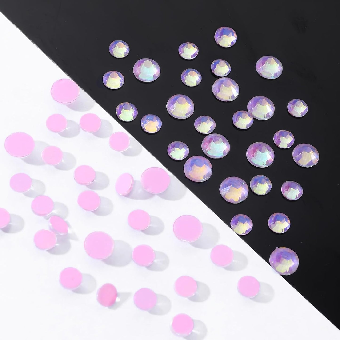 F Pink Flatback Rhinestones, Glass Rhinestones for Nail Art and Craft, Glue Fix, Loose Crystal Gemstones(F Pink, SS10, 1440pcs, 2.7-2.8mm)