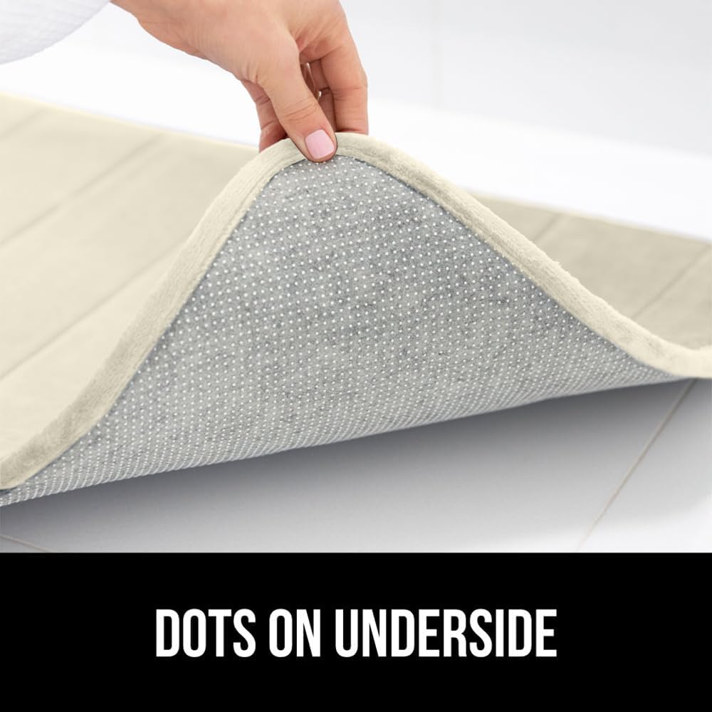 GORILLA GRIP Memory Foam Bath Mat, Soft Absorbent US Designed Bathroom Rug, Gripping Dots Machine Washable Bathmat, Cushioned Floor Mats, Shower Sink Rugs Room Décor Accessories, 42x24 Champagne