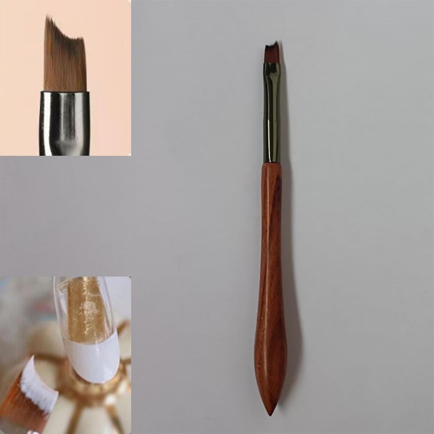 Nail Brush and French Tip Brush, Watercolor Paint Brushes for Oil Painting, Acrylic Paint Brushes（1 Pack） (Brown)