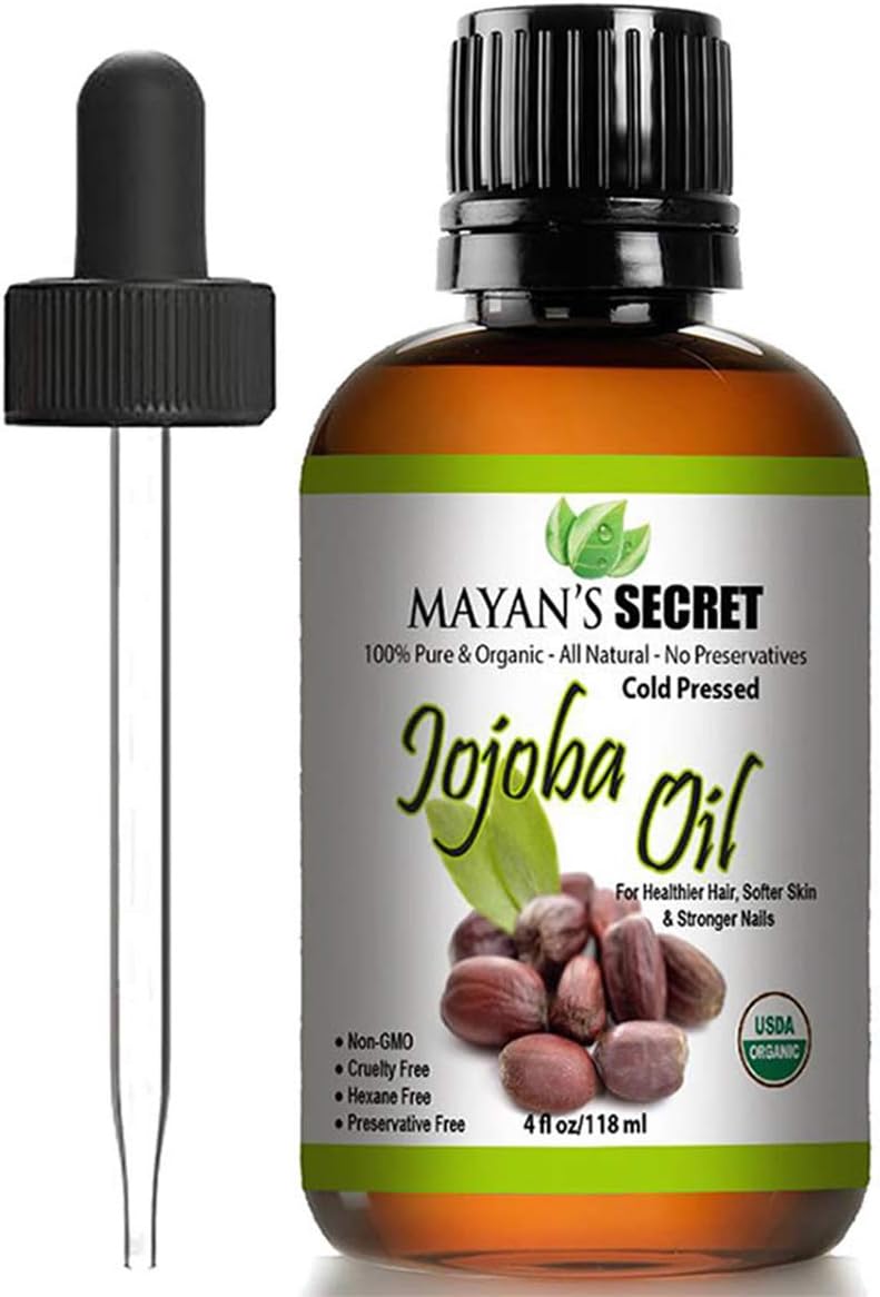 Mayan's Secret Pure Carrier and Essential oils for Skin Care, Hair, Body Moisturizer for Face-Anti Aging Skin Care (Jojoba Oil Organic, 4oz)