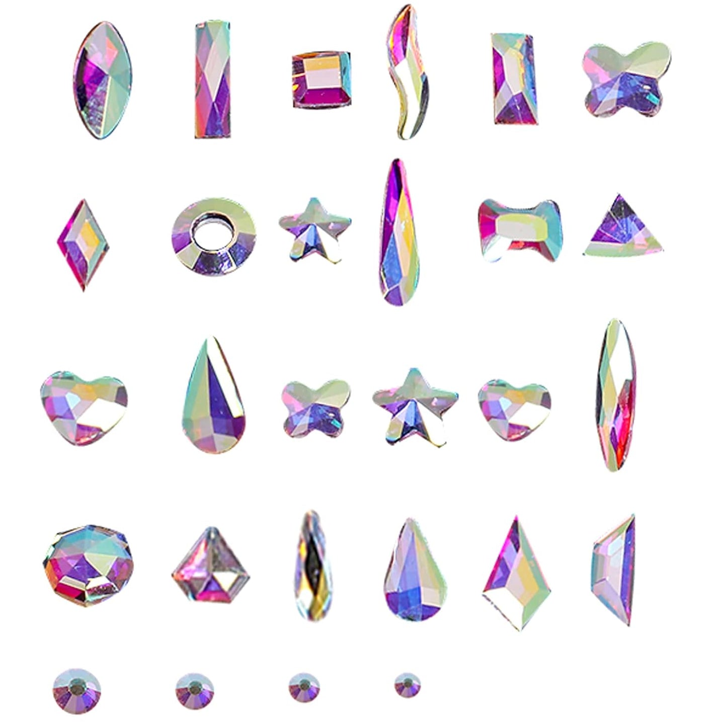 3320Pcs AB Nail Art Rhinestones Crystal,HOINCO 3D Rhinestones Gems Jewels Diamond,24 Types of 320 Diamonds + 3000 Round Beads, Crystals 3D Flat Back Gemstones for Nail DIY Crafts with Tweezers Pen