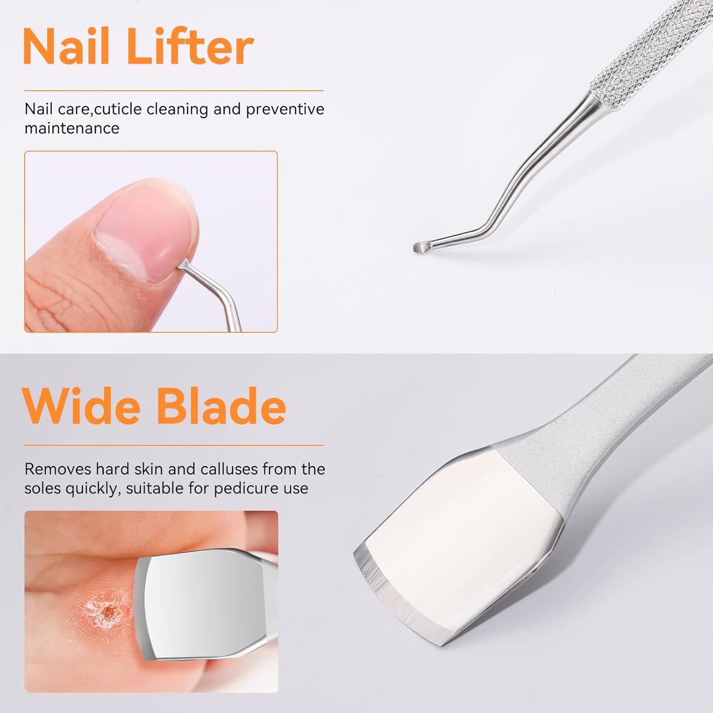 Famlife 7-Piece Professional Pedicure Kit with Toenail Scissors Cuticle Trimmer Nail File Pedicure Knife Blade,Stainless Steel Tools Ingrown Toenail Removal Kit for Nail Care