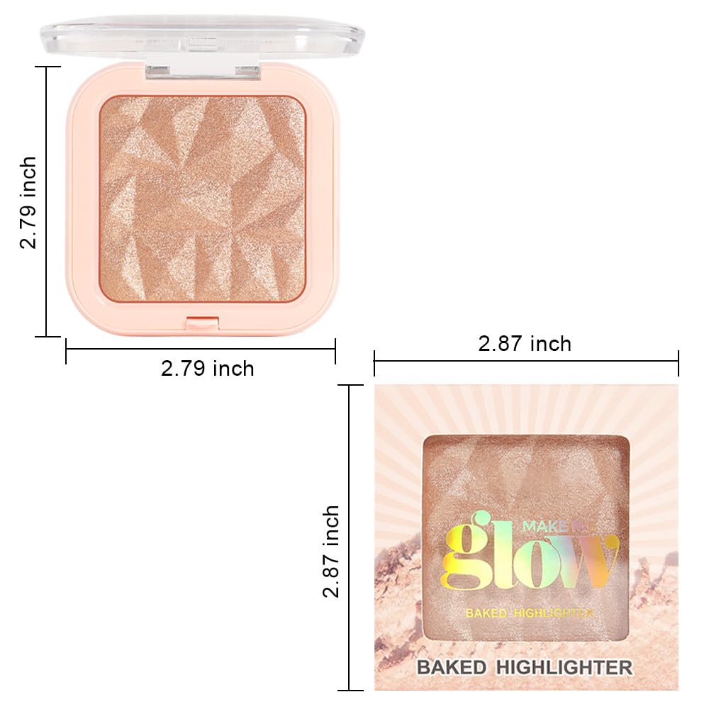 evpct Champagne Face Highlighter Makeup Shimmer Glitter Diamond Sparkly Highlighters Makeup Palette Powder for Face Body Cheek Skin iluminadores iluminador de jos maquillaje luminizers E02