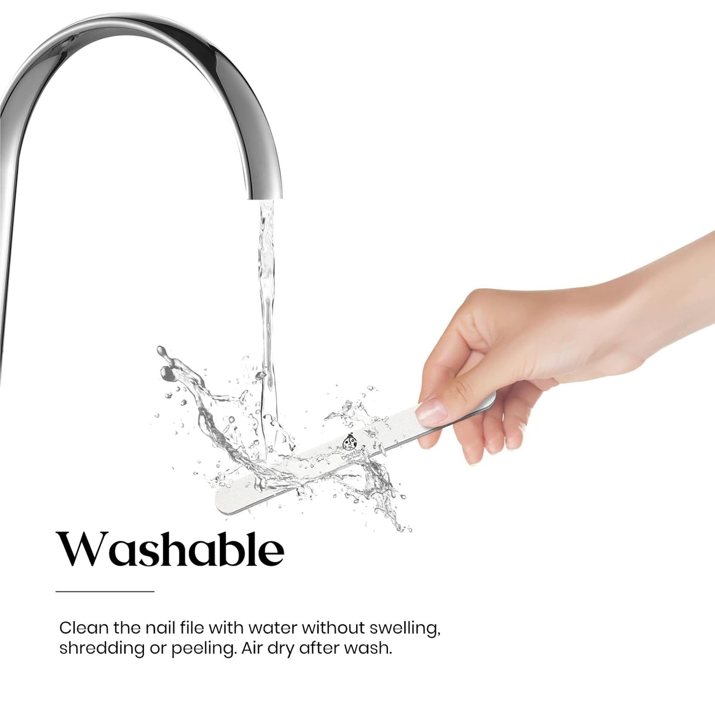 Beetles 10 PCS Professional Nail File Set, Double Sided Emery Board 100/180 Grit Nail Files Manicure Tools Kit for Home and Salon Use Acrylic False Nails