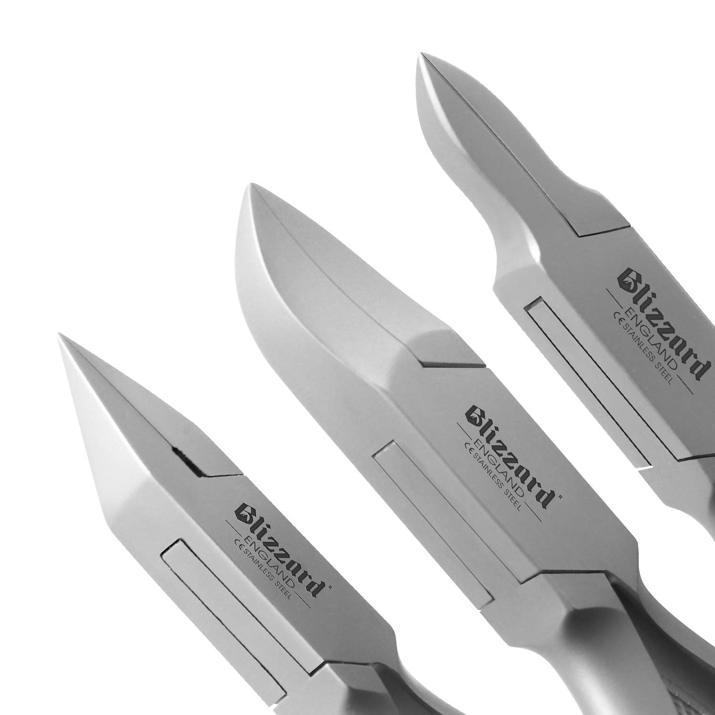 Nail Clippers by Blizzard, 3-Piece German Forged Podiatry Tool Kit, Concave, Arrow and Flame Nippers for Thick and Ingrown Toe Nails