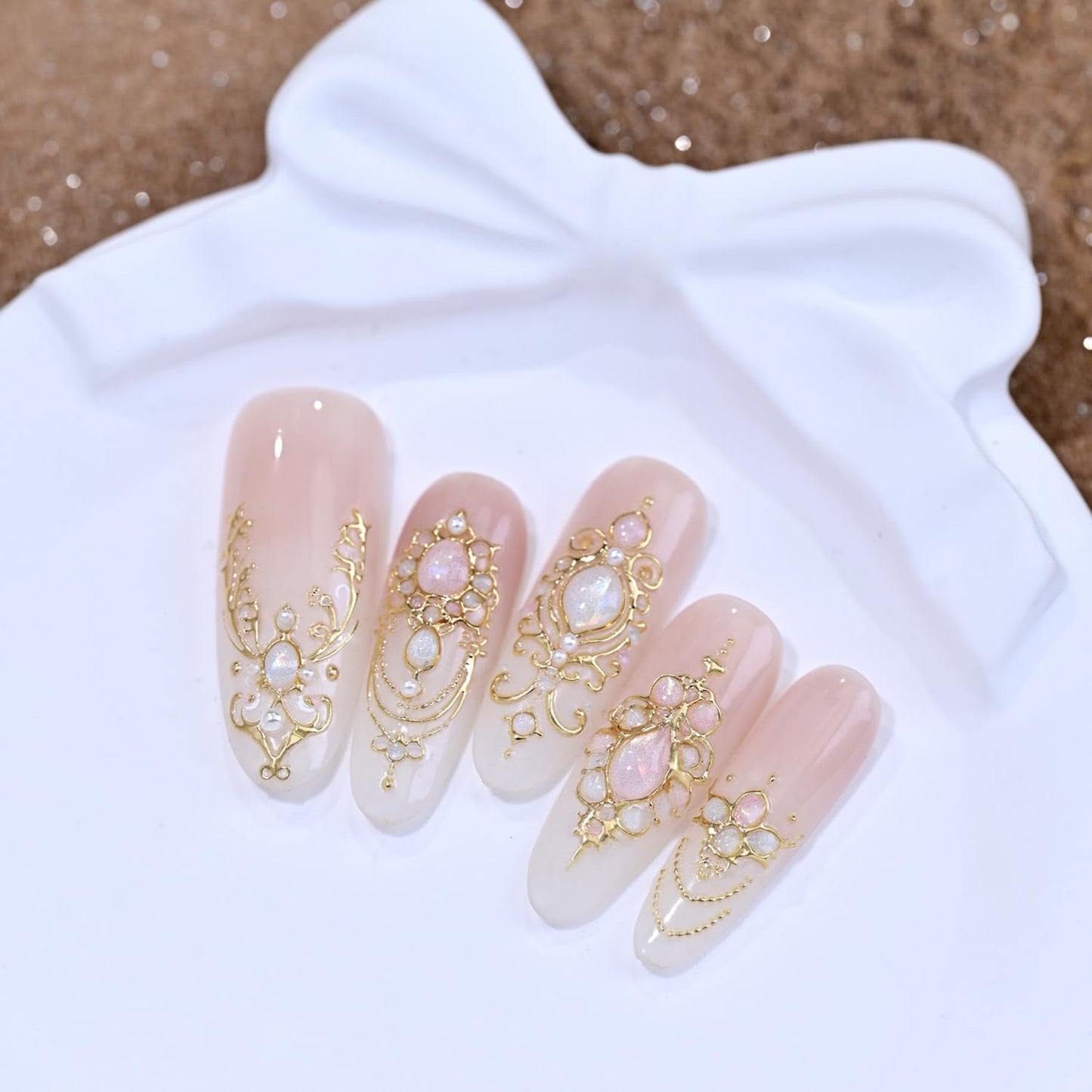 1 Sheets Gold Nail Stickers for Nail Art Holographic Laser Embossed Nail Art Stickers Gems Designs Nail Decals 5D Self-Adhesive Summer Fall Nail Decoration for Women Nail Supplies