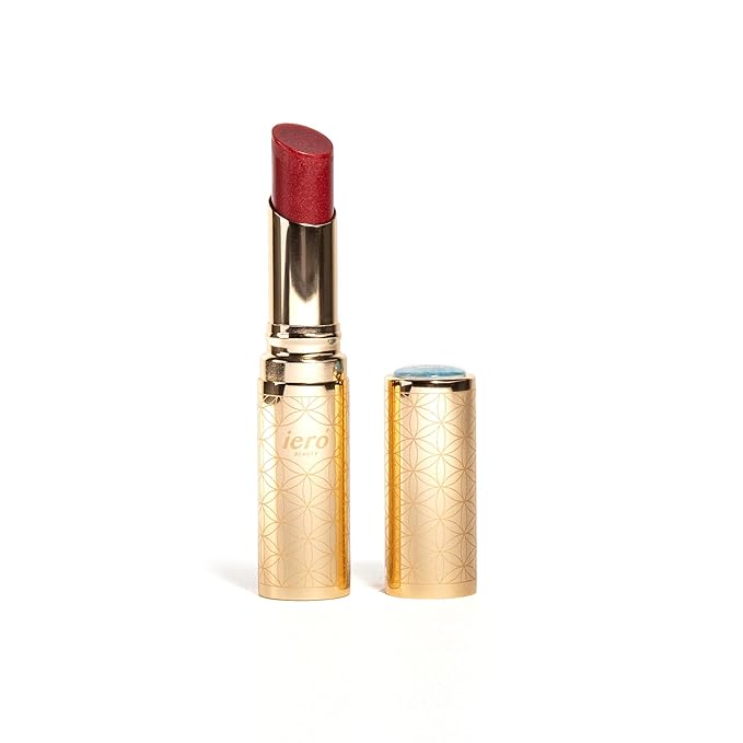 ieró Beauty Moonkissed Luminous PH Tinted Lip Balm w/Shea Butter & Vitamin E, Lip Care Moisturizer, Lip Plumper for Soft & Supple Lips, Paraben Free, Vegan, Sheer Red w/Copper-Red Shimmer