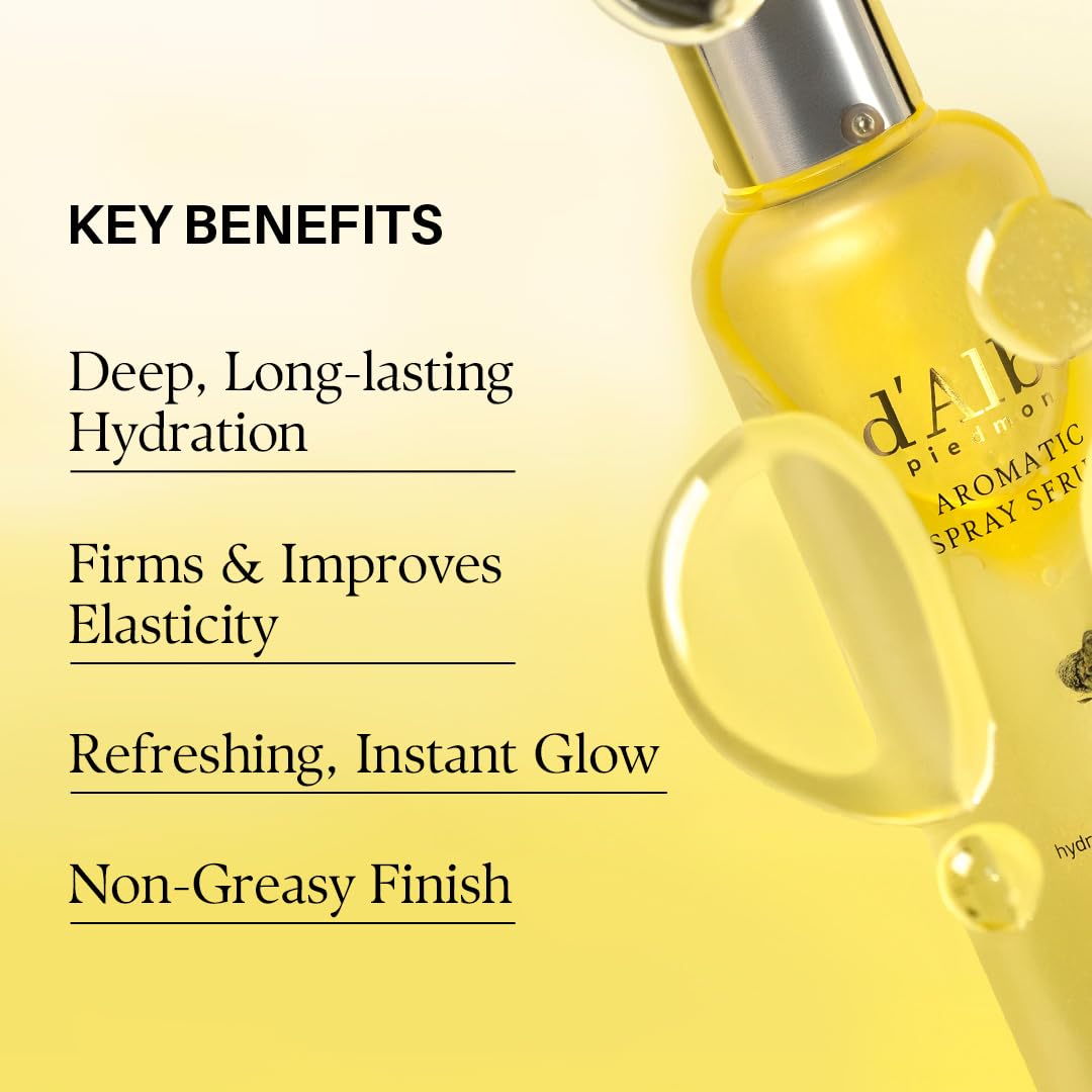 d'alba Piedmont Italian White Truffle First Aromatic Spray Serum, Fragrant VEGAN Glowy Antioxidant Face Mist, Deep Hydration Skin Firmness, Korean Skin Care (4.05 fl.oz)