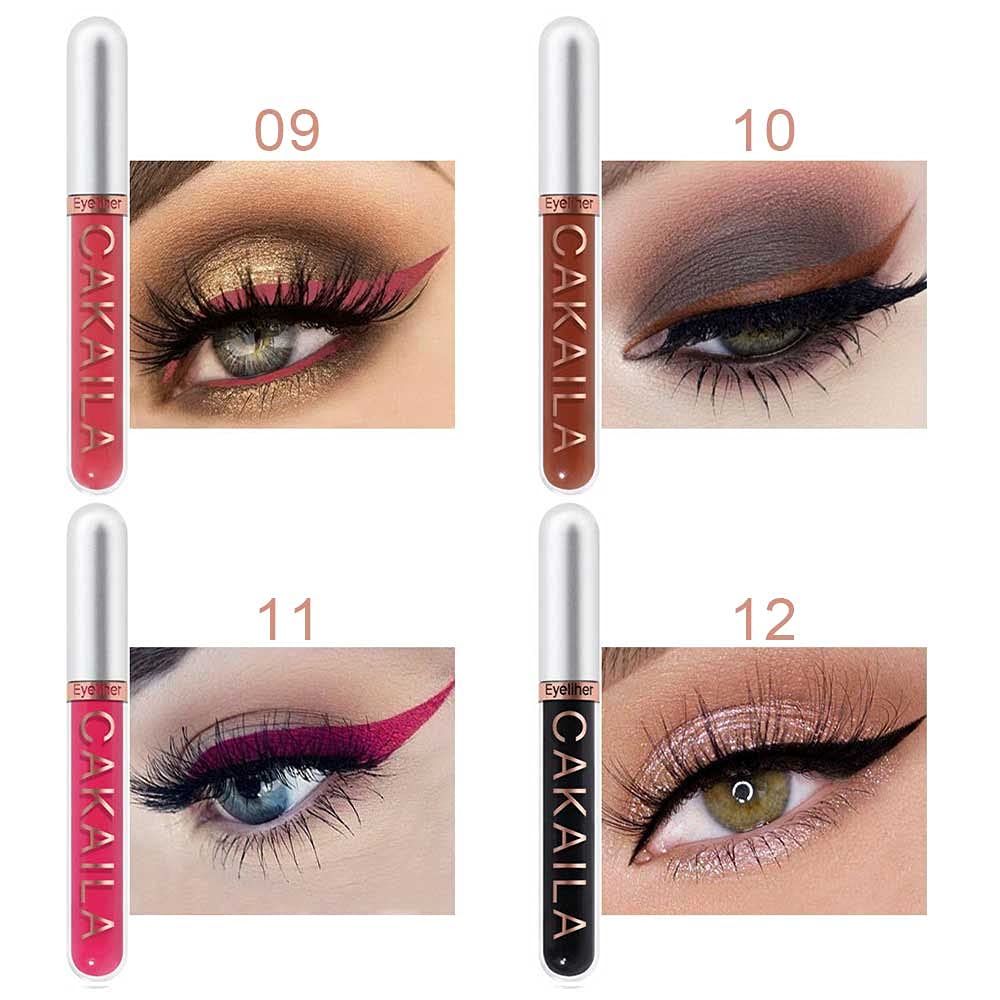 evpct 8 Colors Colored Colorful Liquid Makeup Eyeliner Liquid Set Stamp Shapes Eye Liners for Women Pink Red Blue Purple White Black Eye Liner Liquid Liner Waterproof delineadores de colores para ojos