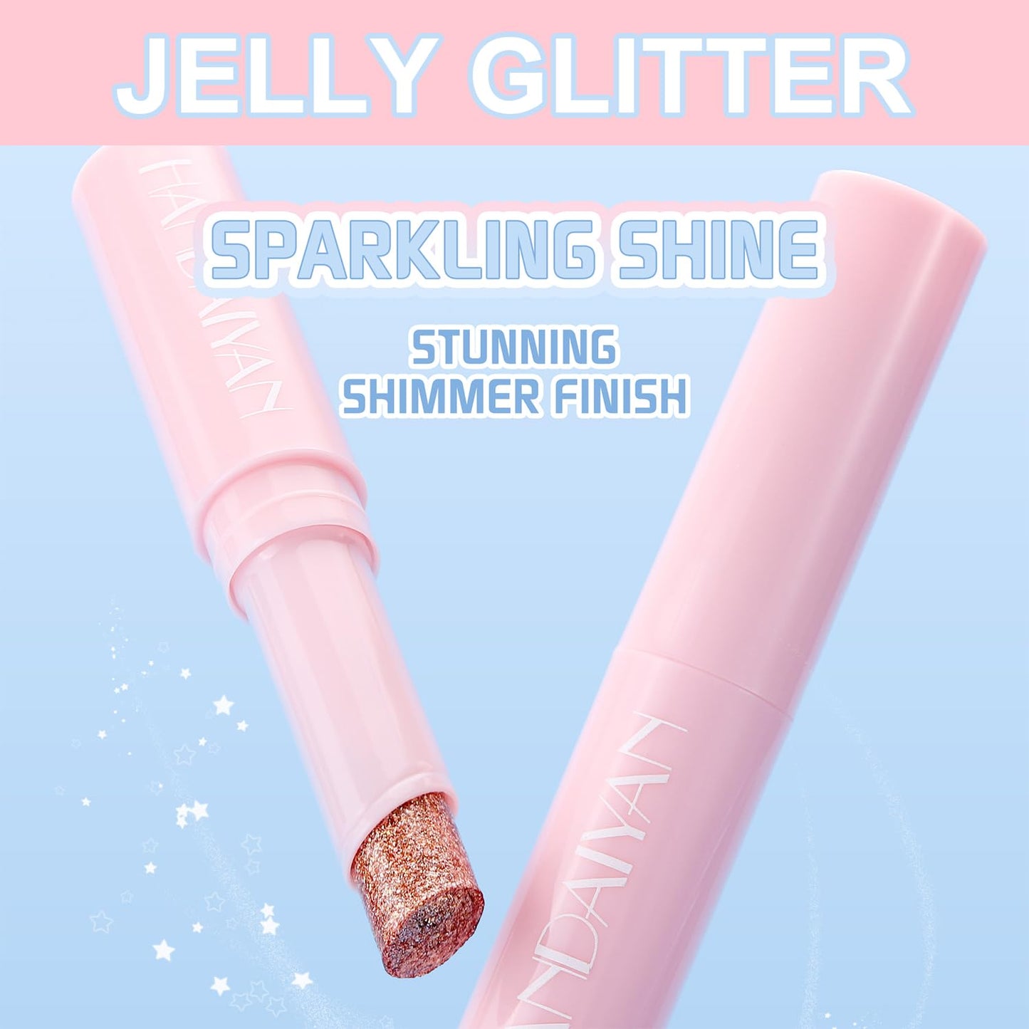 3PCS Crystal Hydrating Jelly Stick Eyeshadow Stick, Glitter Makeup Jelly Shimmer Eye Shadow Crayon, Lightweight Eye Brightener Eye Makeup (03+04+06)