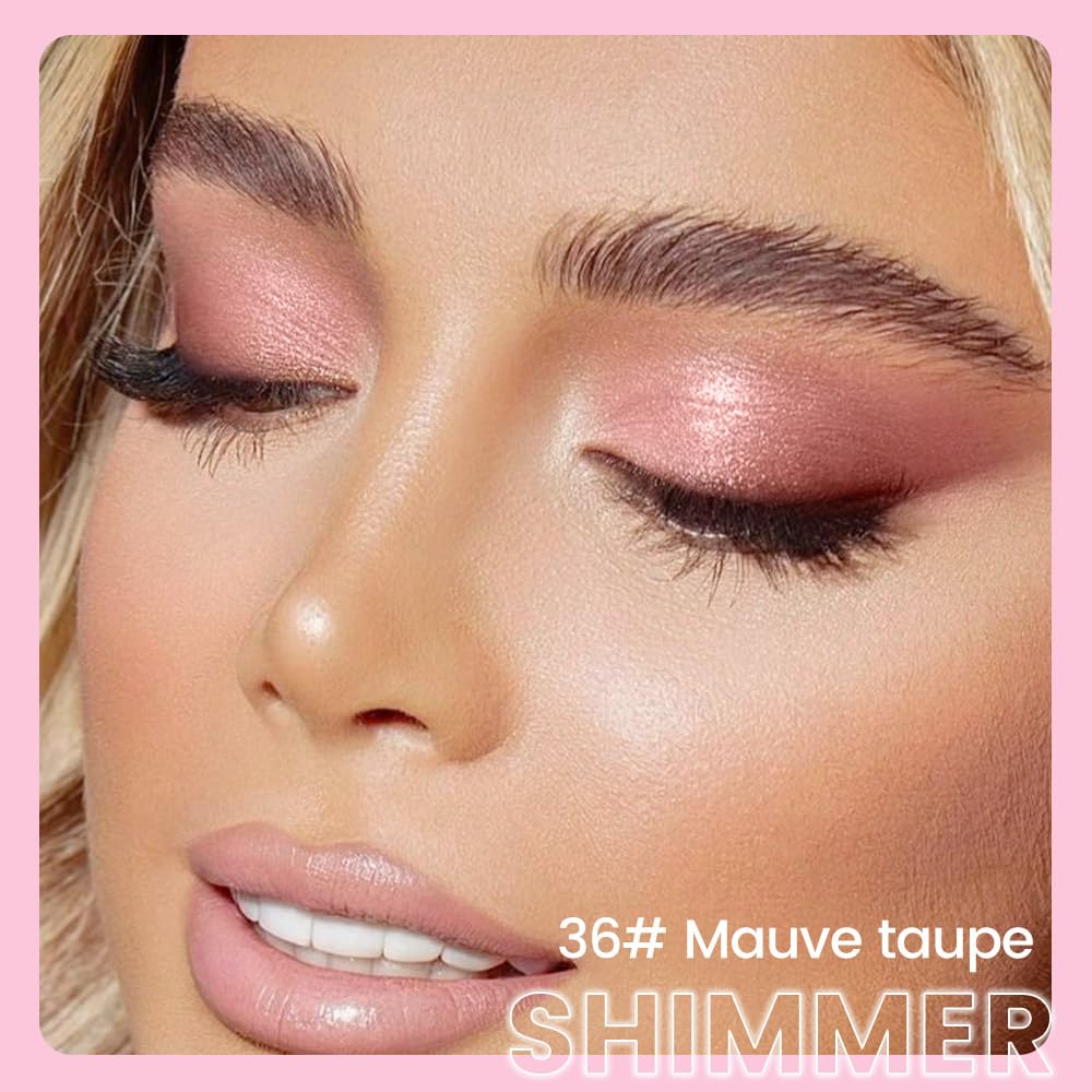 Kaely 2in1 Cream Eye Shadow Brightener Sticks for Eyes, Pencil Eyeshadow Applicator Stick Waterproof Pigmented, Eye Shadow Palette Highlighter Makeup, sombras para ojos, 36 Mauve taupe Shimmer