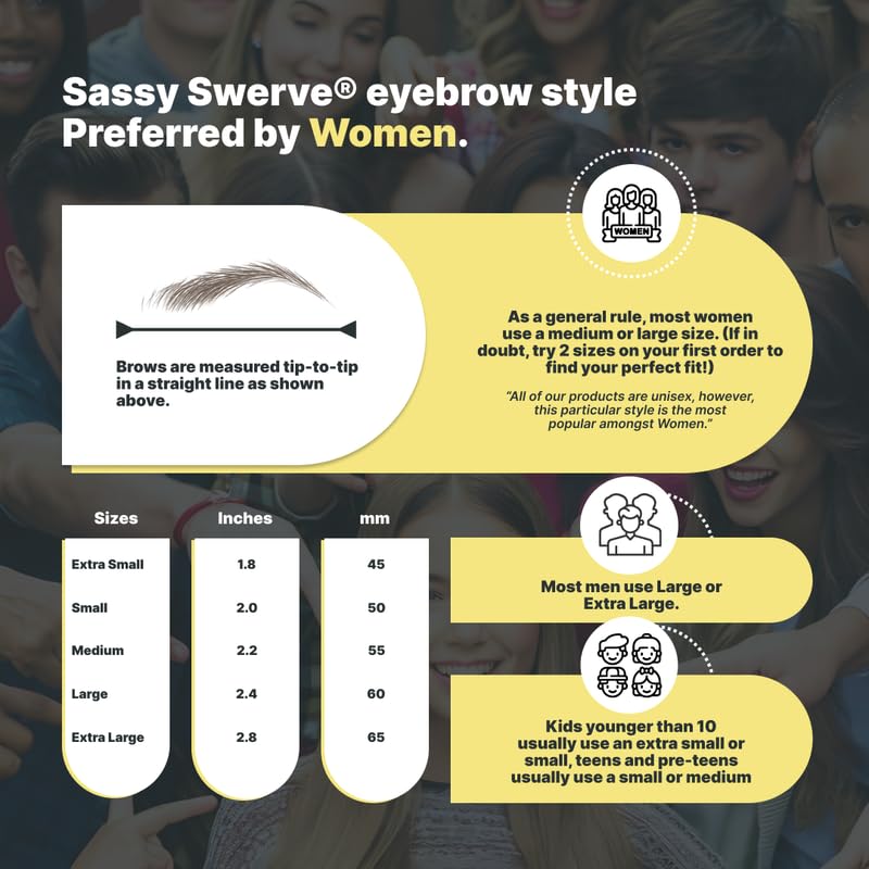 10 Pairs Dark Brown Temporary Eyebrow Tattoos, Waterproof and Smudge-Proof Medium Sassy Swerve Style Realistic Eyebrow Stickers for Women, Easy to Apply, Won't Work on Existing Brows