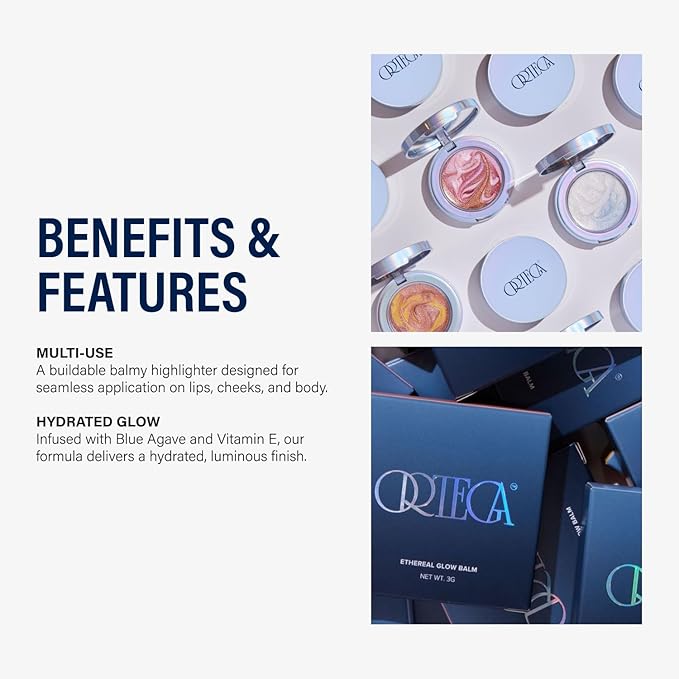 ORTEGA Beauty Glow Balm Face By Etienne Ortega - Makeup Cream Blush for Cheeks, Lips and Body – Infused with Blue Agave and Vitamin Natural Makeup Skin Care - Hydrated, Lightweight & Blendable