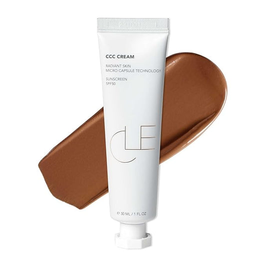 CLE Cosmetics CCC Cream (Olive Medium Deep 406 / SPF 50) - Color Correcting CC Cream with Sunscreen - Lightweight, Hydrating, Light to Medium Coverage Foundation - BB & CC Hybrid - 1 fl oz