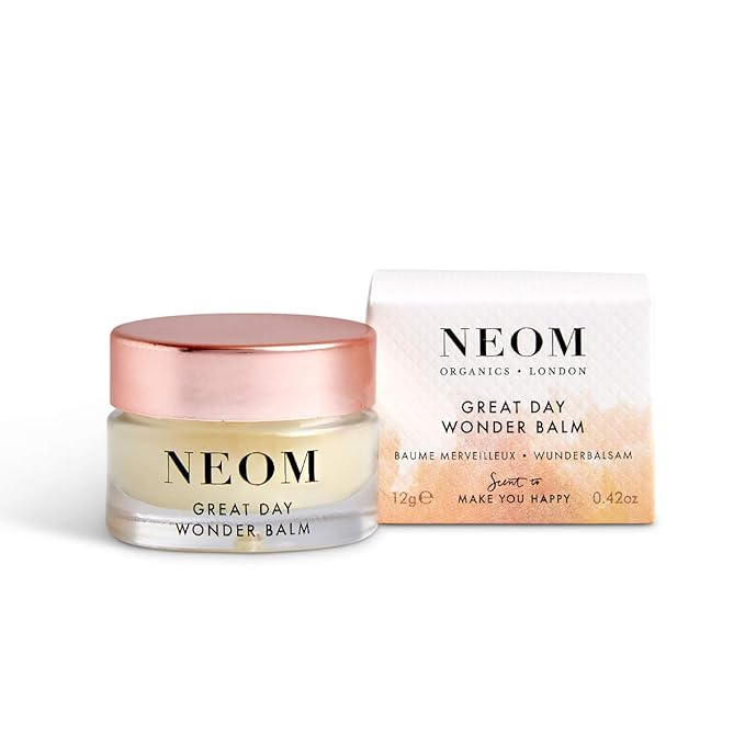 Neom- Great Day Wonder Balm 12g | Skin Soothing Moisture for Skin & Lips | Wild Mint & Mandarin | Almond Oil & Shea Butter | 100% Natural