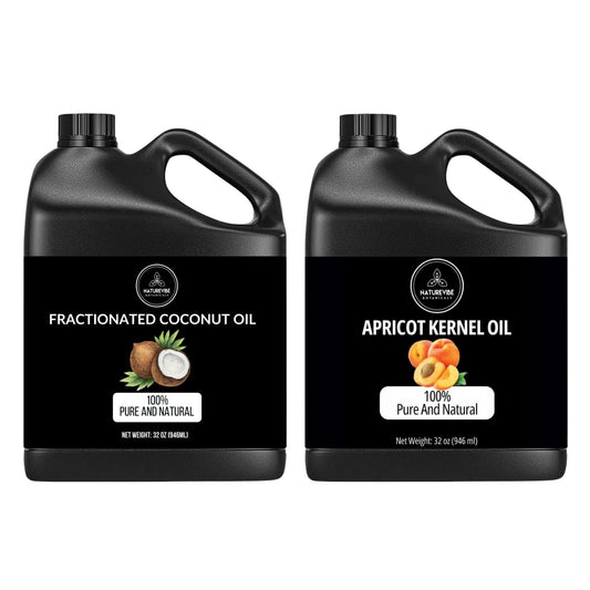 Naturevibe Botanicals Fractionated Coconut Oil 32oz and Apricot Oil 32oz | Oil Combo