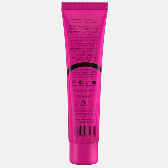 Hot Pink, Multi-Purpose Natural No Fragrance Balm for Hydrating Lips, Skin, Hair, Cuticles, Nails & Beauty Finishing (25 ml)