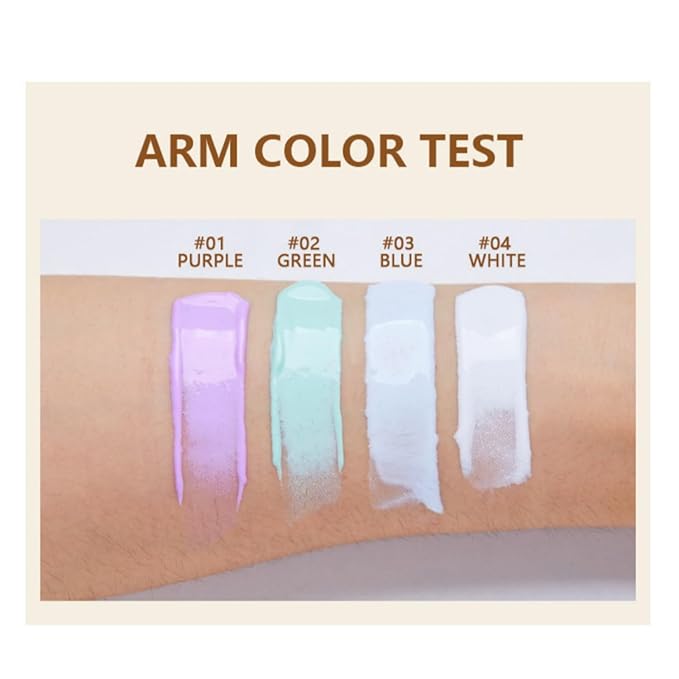 MAEPEOR Moisturizing Face Primer 4 Colors Long Lasting Matte Face Primer For Neutralizing Uneven Skin Tones & Brightening Complexion (04 White)