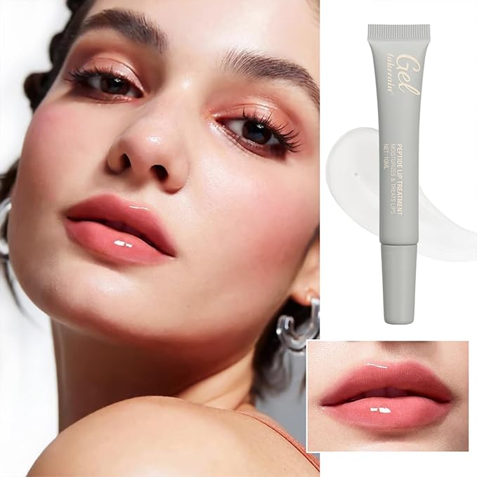 Glow Lip Balm,Moisturizing Lip Balm for Dry Cracked Lips,Hydrating Lip Balm with Glossy Finish,Moisturizers & Treats Lips Nourishing Lip Care Lip Repair Gel Peptide Lip Treatment (03# Salted caramel)