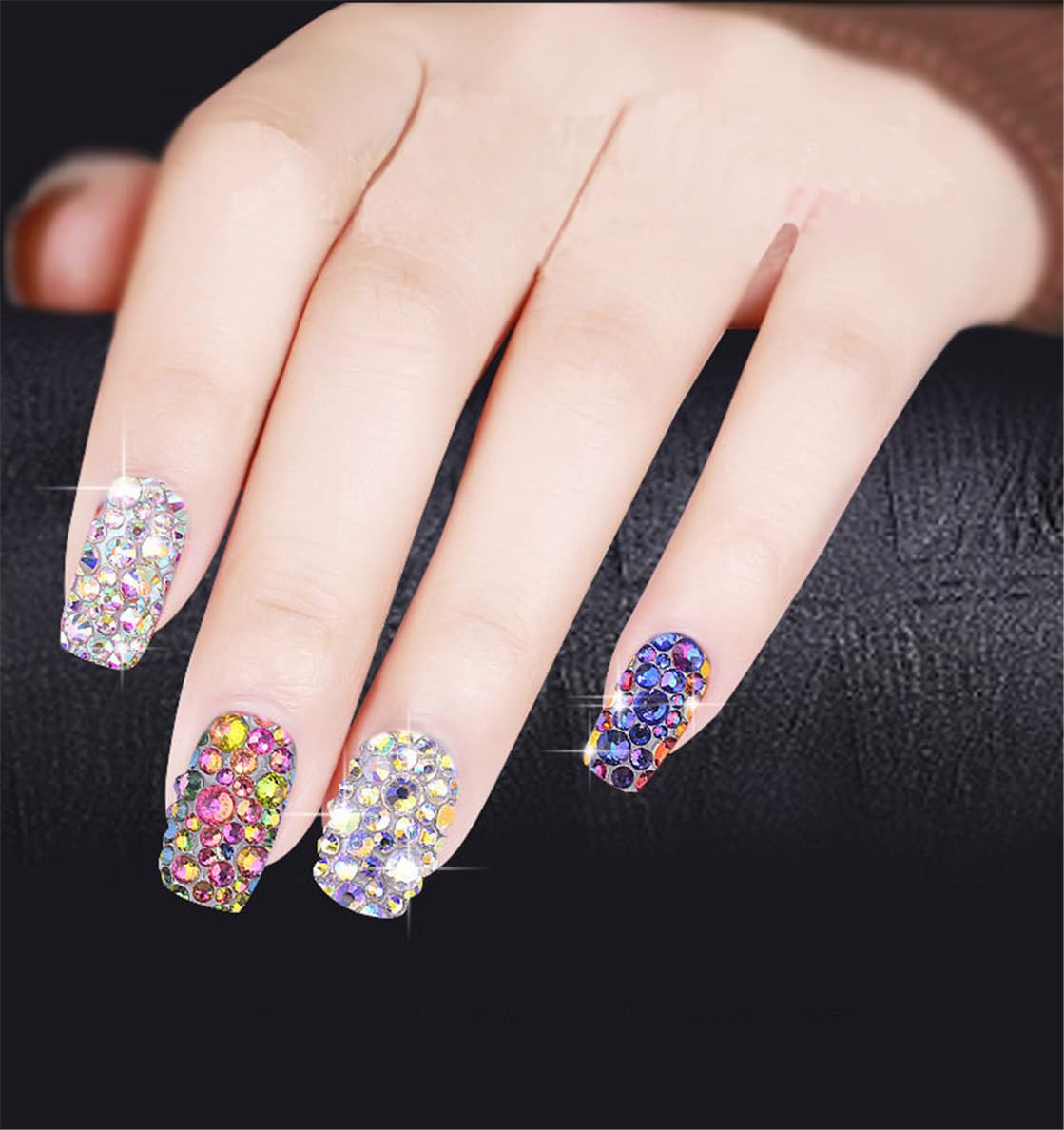 1000 Pieces SS20 5mm Flatback Rhinestones Clear Glass Round Gems Crystals for Nail Art DIY Crafts Clothes Shoes Bags （Green）