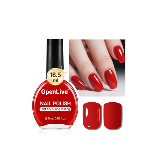 16.5ml Red Nail Polish Large Volume Quick Drying Nail Polish, Fast Drying and Long Lasting Color Nail Art DIY Home Manicure Gift for Women