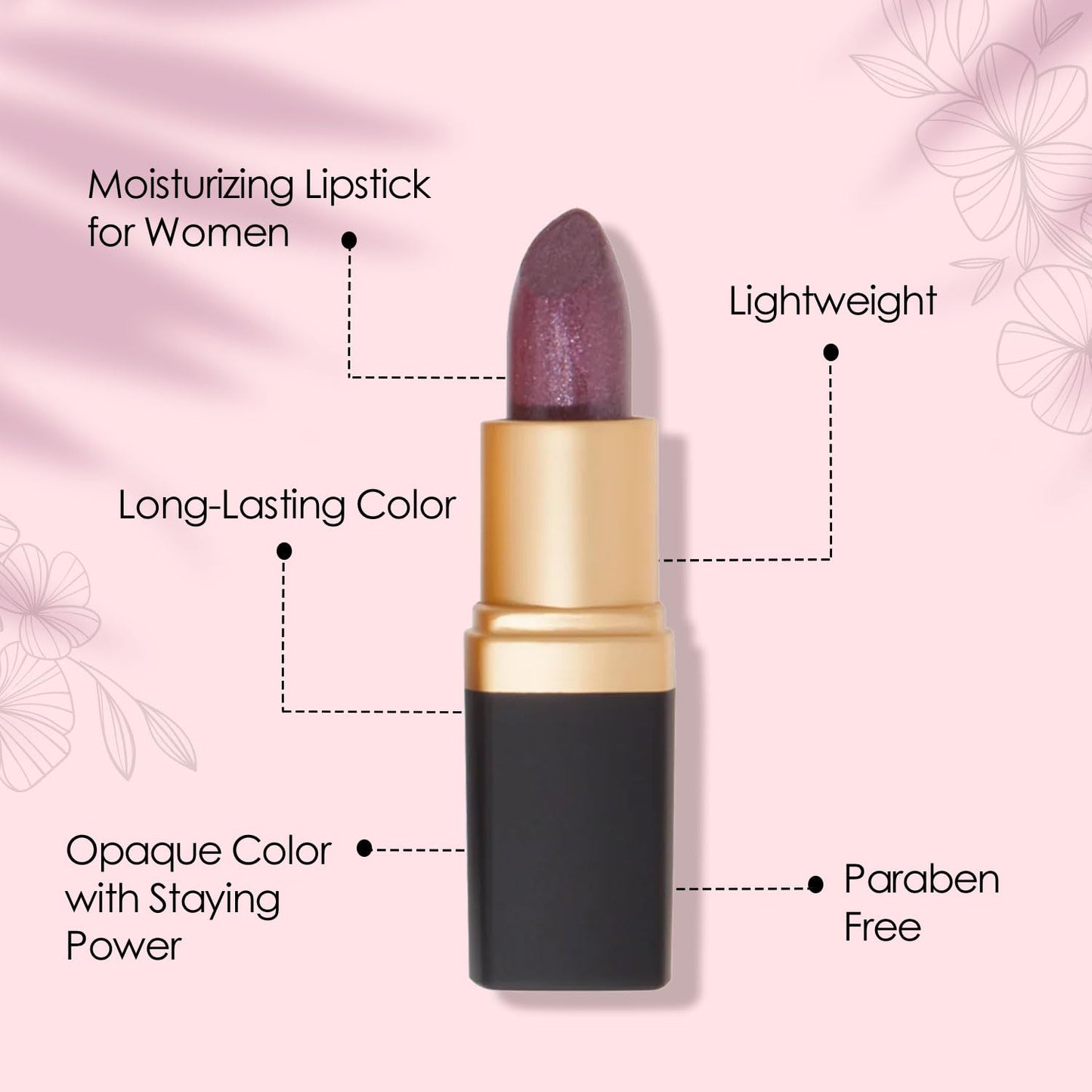 Vera Moore Creme Lipstick, Long Lasting, Lightweight, Moisturizing Opaque Color with Staying Power, Fragrance, and Paraben Free Cosmetics Soft Lipstick (Woodberry)