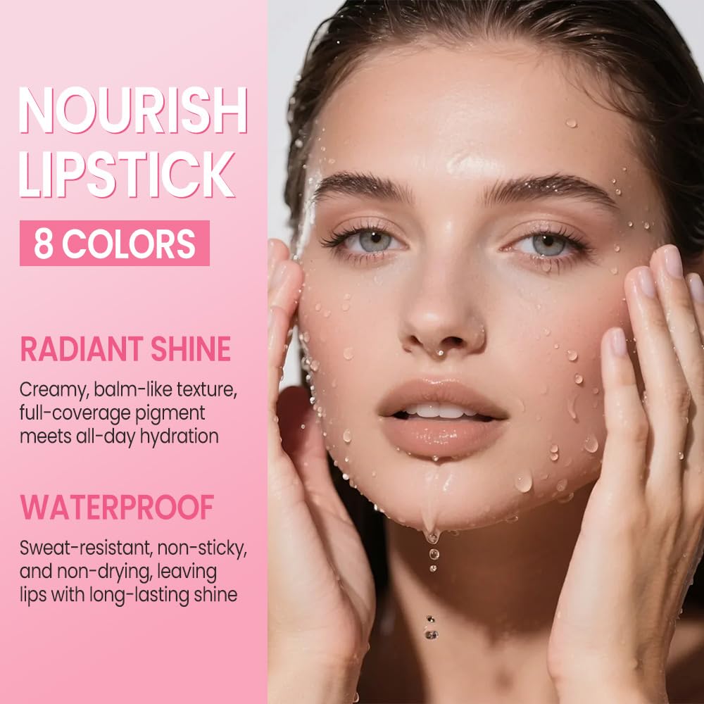 Honey Lipstick Tinted Lip Balm - Matte Tint Cream Lipsticks for All Skin Tones, Hydrating Lip Stain, Can be Buildable Blendable Nourishing Moisturizing Suitable for Women to Every Day Makeup 01