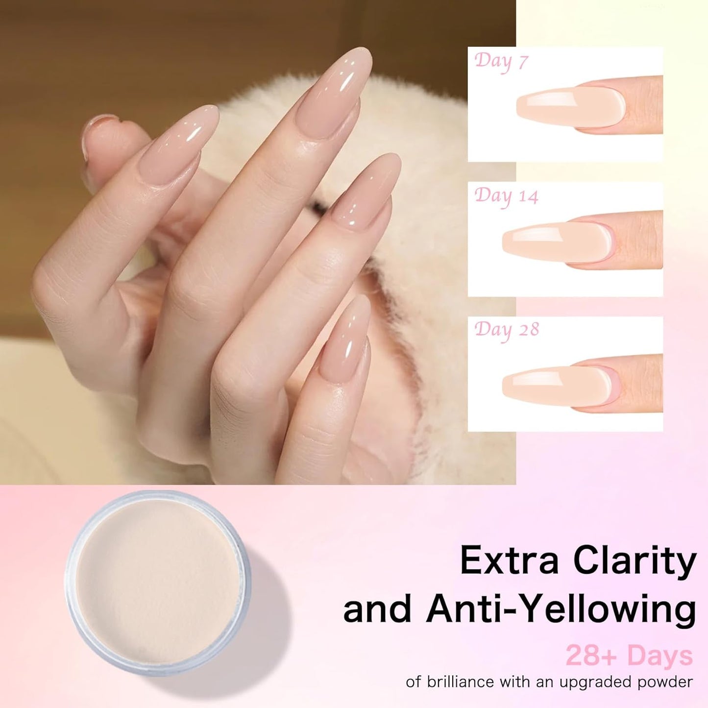 Super Acrylic Powder 28g: 3Pcs Large Capacity Imperial Topaz Carnelian Nail Polymer for 3D Art Carving French Extension - 1oz. Autumn Blonde Professional Acrylic Powder No Need Lamp