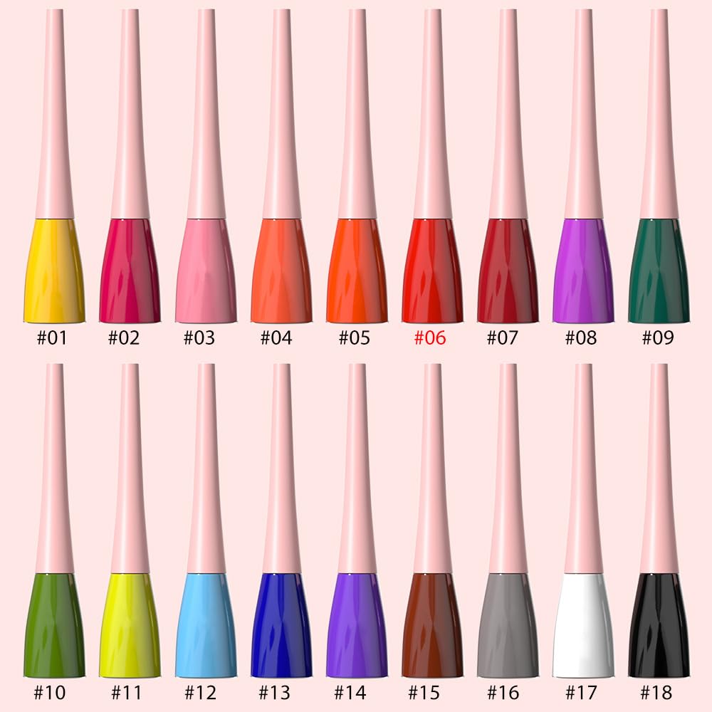 evpct 1Pcs Red Liquid Eyeliner Makeup Waterproof Brown Eye Liners for Women, Eyes Wing Eyeliner Stamps Shapes Colored Eyeliner delineador de ojos a prueba de agua contra el agua blanco para ojos