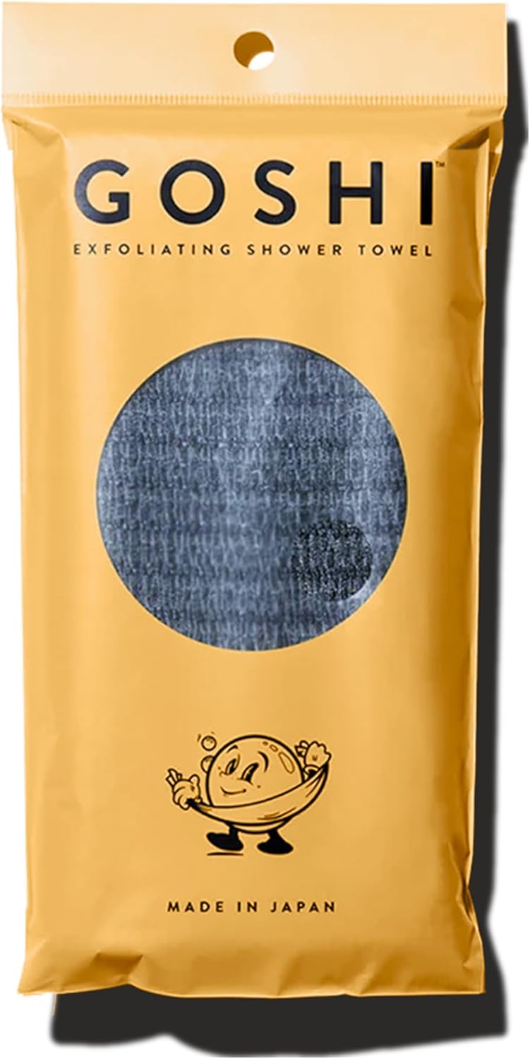 GOSHI Exfoliating Shower Towel - Rip-Resistant Exfoliating Washcloth for All Skin Types - Made in Japan