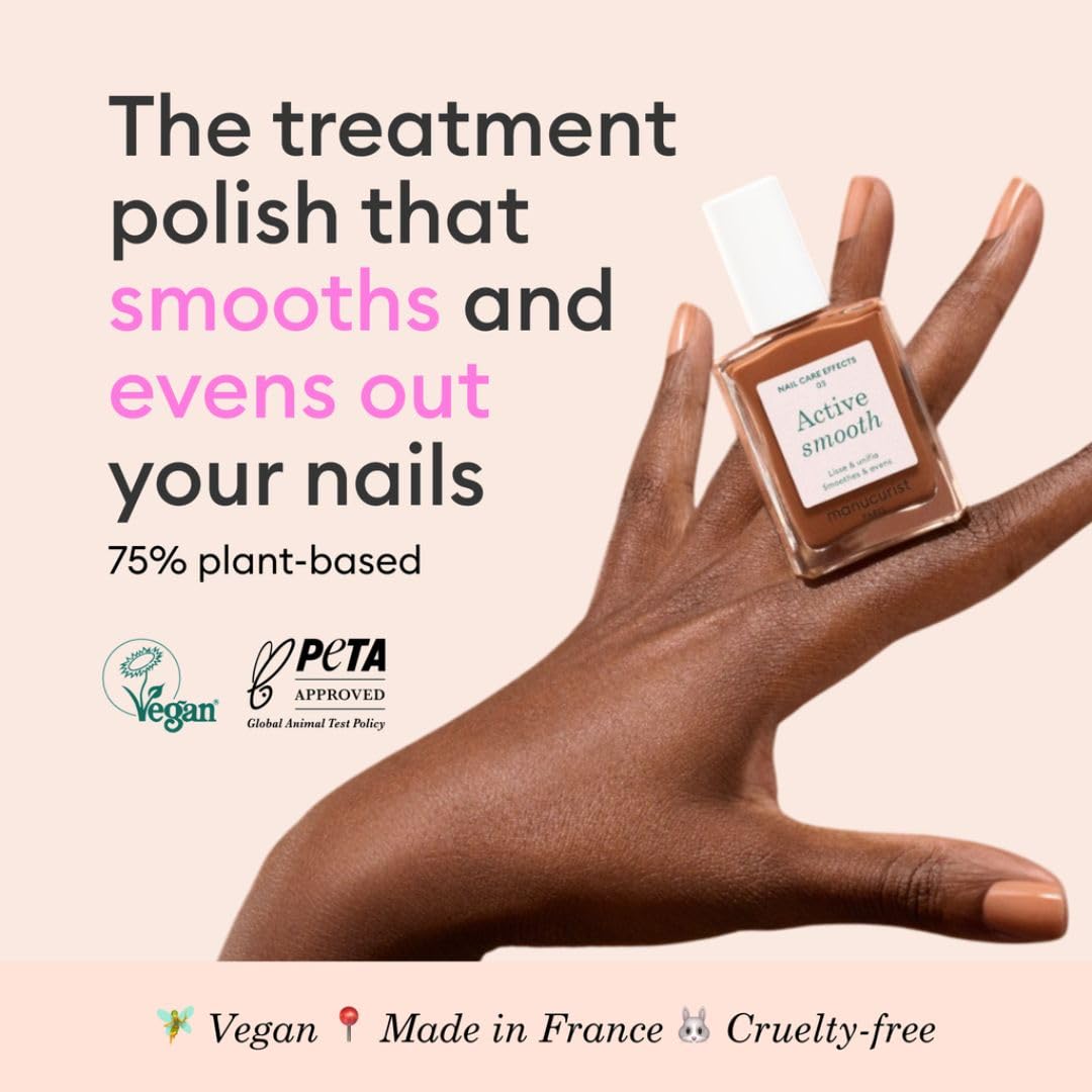 Manucurist Active Smooth™ 03 Nail Concealer Polish & Care - 2 in 1 Nude Nail Polish : Nail Strengthener and Growth - Nail Concealer - Ridge Filler for Nails - Natural Nail Polish - Bronze Finish