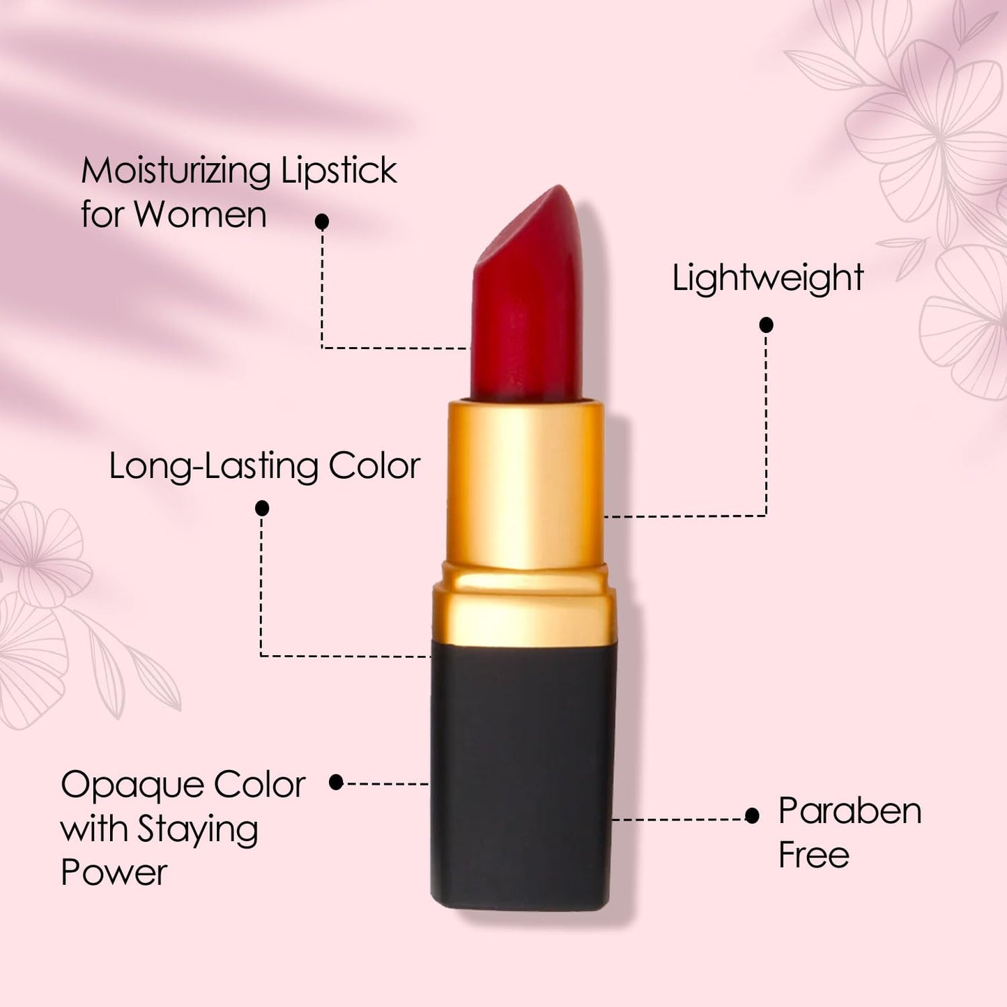 Vera Moore Creme Lipstick, Long Lasting, Lightweight, Moisturizing Opaque Color with Staying Power, Fragrance, and Paraben Free Cosmetics Soft Lipstick (Cranberry)