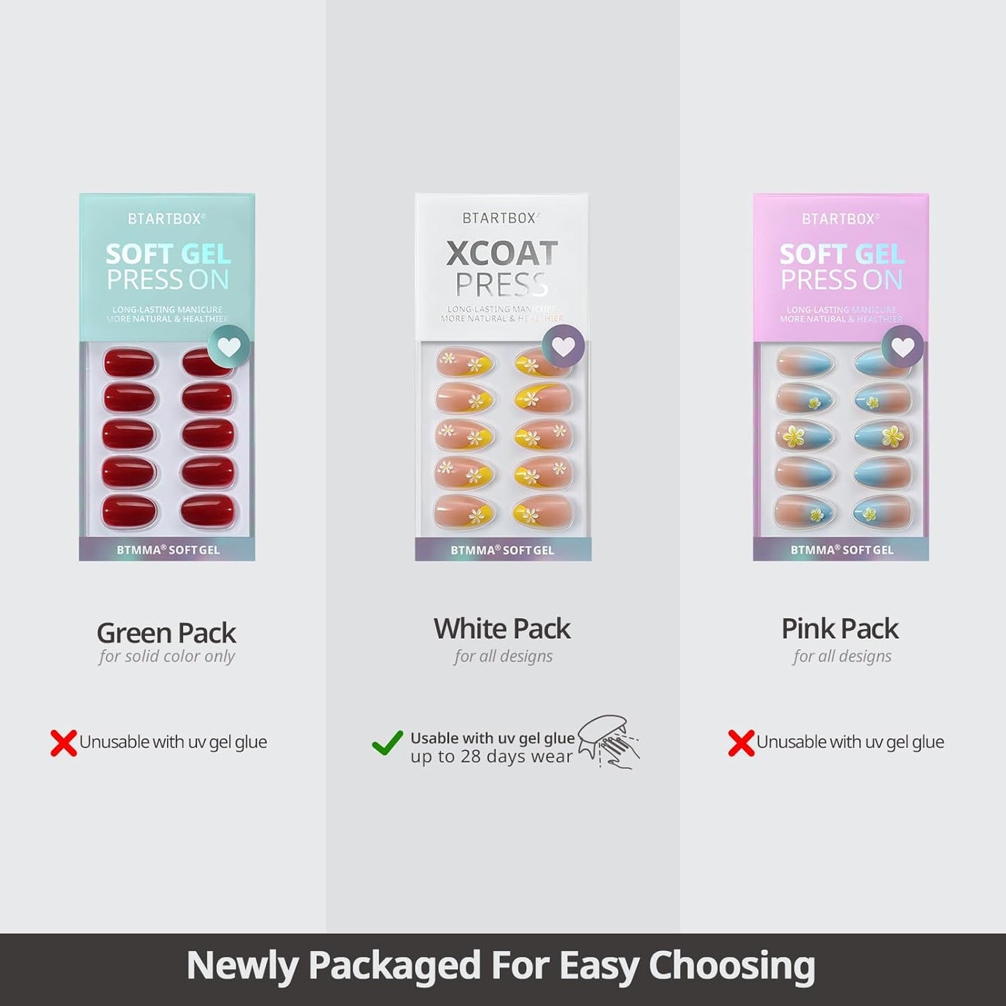 BTArtbox Press On Nails Short - 3D Gold Sculpting Almond Press On Nails with Glue for Women, Opaque Soft Gel Glue On Nails in 16 Sizes - 32 Stick On Nails Kit, Metalhead