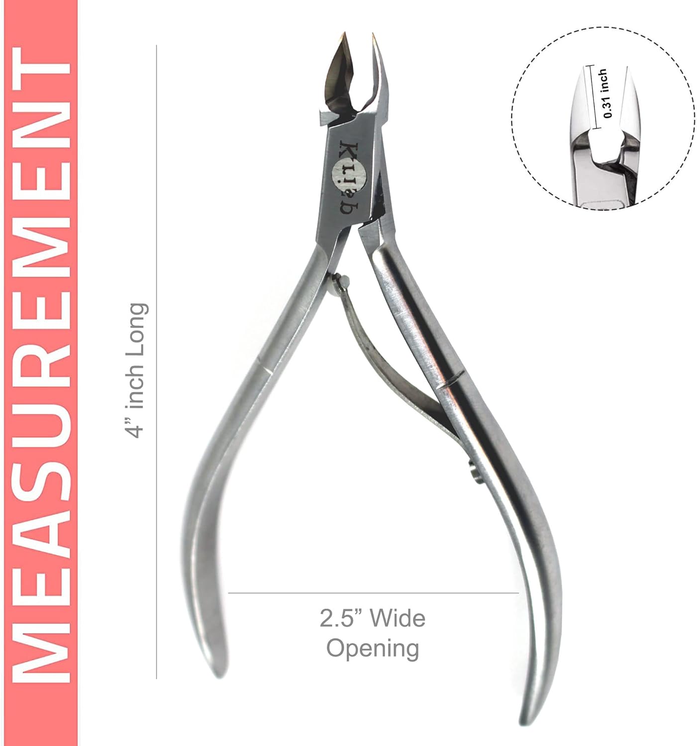 Cuticle Trimmer - Professional Nail Cuticle Nippers Cuticle Pusher Cuticle Cutter Scissors Sharp 3/4 Jaw Remover Clippers Stainless Steel Manicure Pedicure Tools Fingernails Toenails by Krisp Beauty