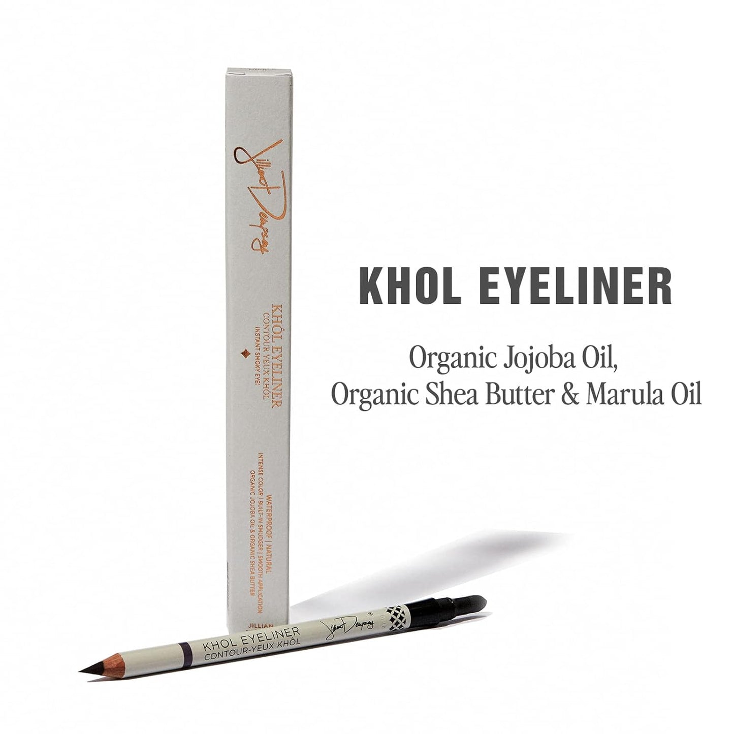 Jillian Dempsey Khol Eyeliner: Clean, Waterproof Eyeliner Pencil with Built-In Smudger for Effortless Blending – Rich Pigment, Cruelty-Free, Rich Brown