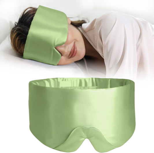 ZIMASILK 100% 22 Momme Mulberry Silk Sleep Mask - Full Silk Filled, Ultra-Soft & Breathable, Face-Hugging Blackout Eye Cover for Sleeping (Sage Green)