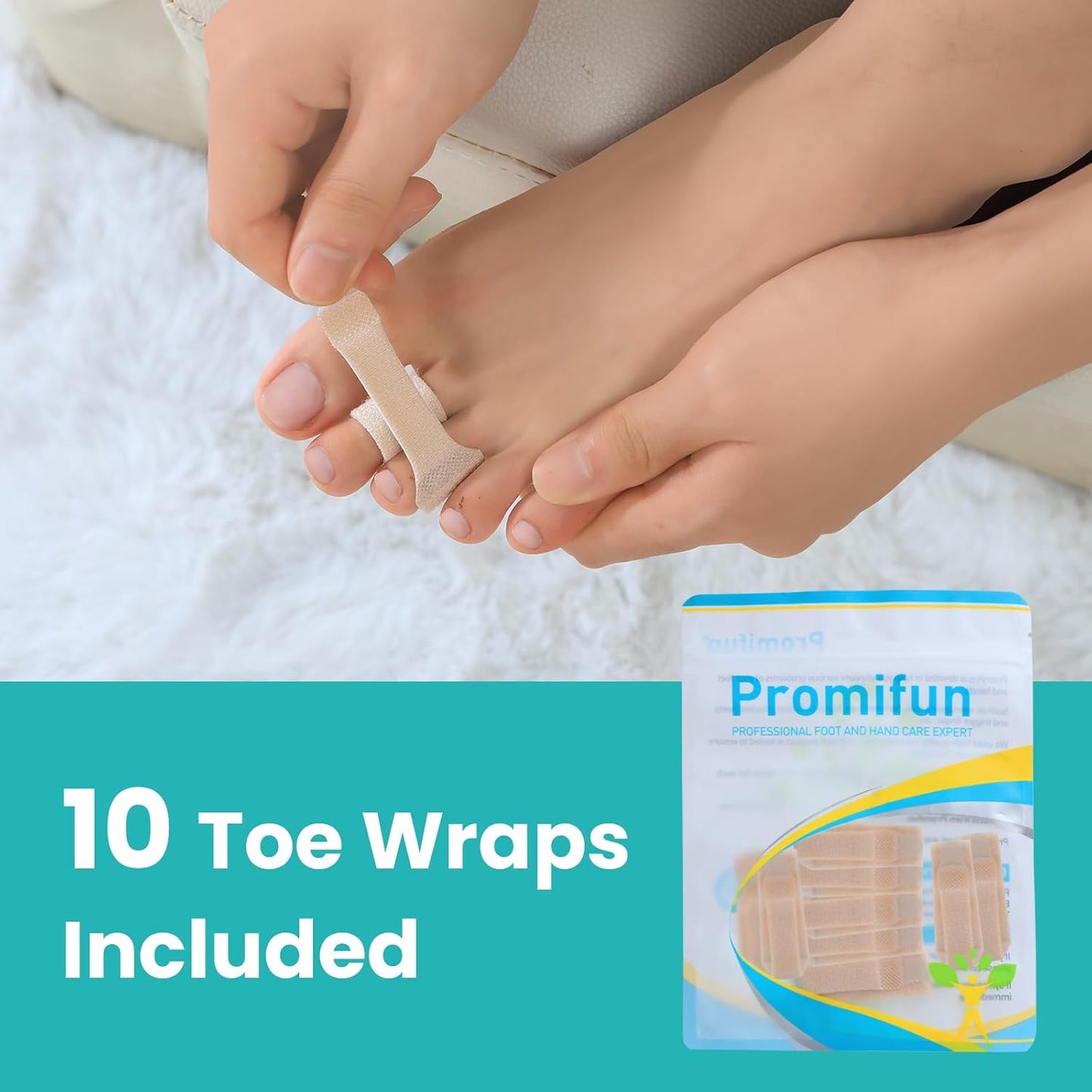 10 Pack Fabric Hammer Toe Corrector, Reusable Broken Toe Protectors Taped Wraps, Hammertoe Straightener, Toe Splint for Broken Toe, Crooked Toes, Bent Toes （Brown 5L+5S）